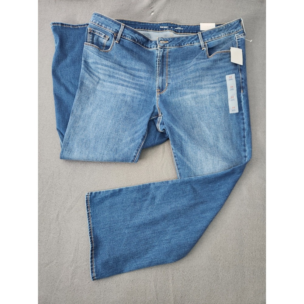 Old Navy Kicker Boot Cut Jeans Sz 24‎ Blue Mid-Rise Stretch Western Cowgirl NEW